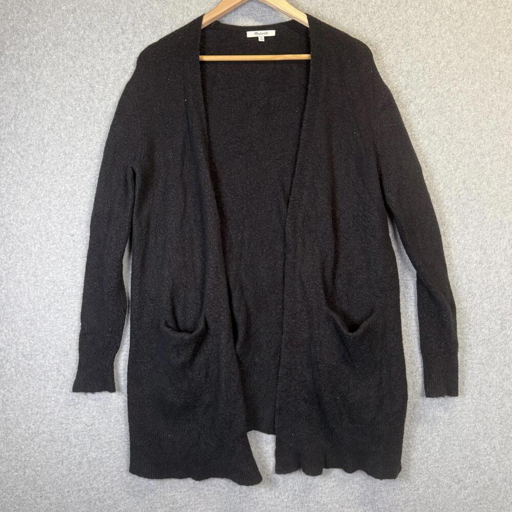 Madewell Women's Size XS Black Wool Alpaca Fur Cardigan Sweater